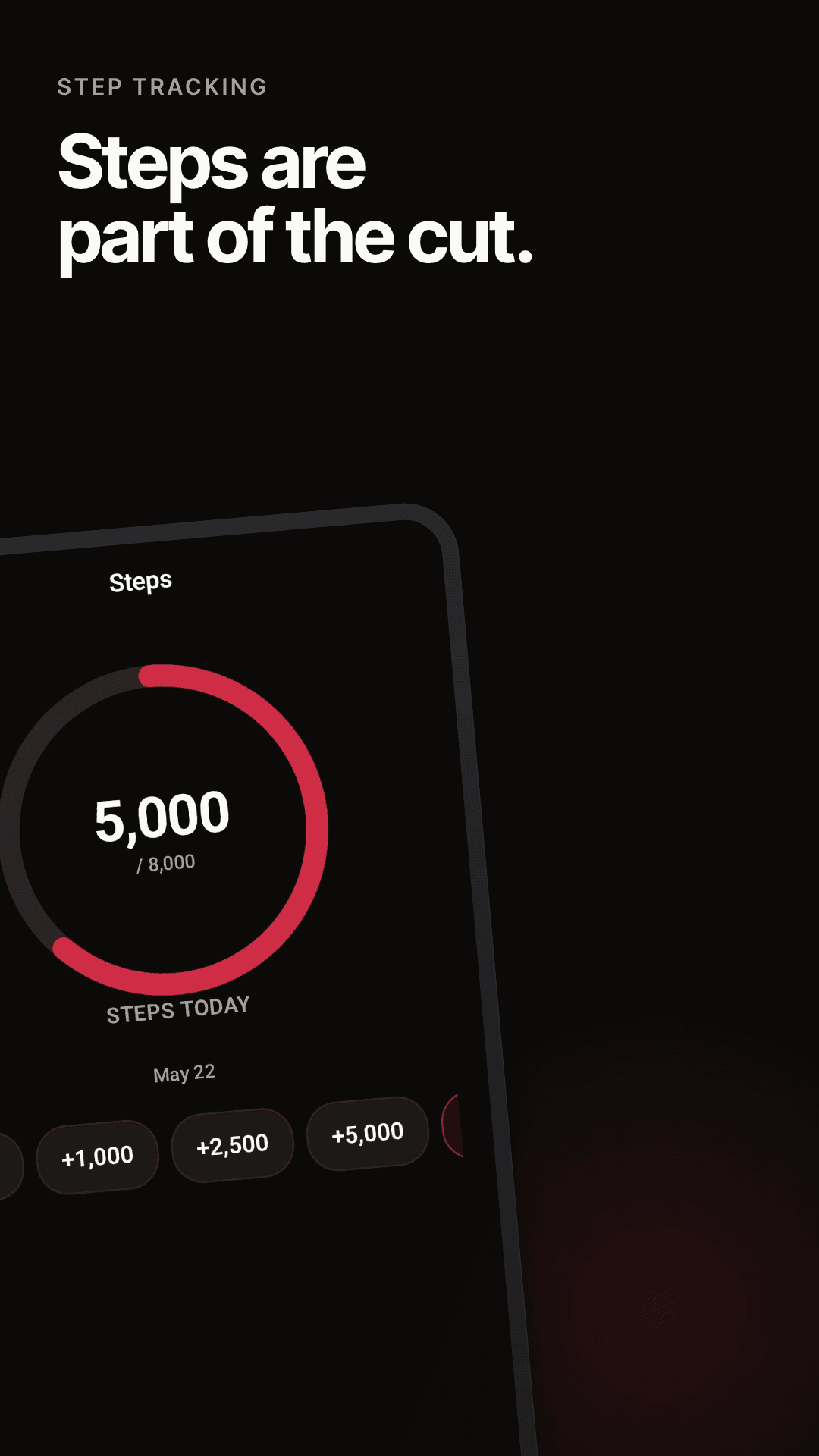 Daily step count tracked toward your activity floor